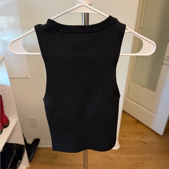 Express Black Ribbed Tank Top - Picture 2 of 3